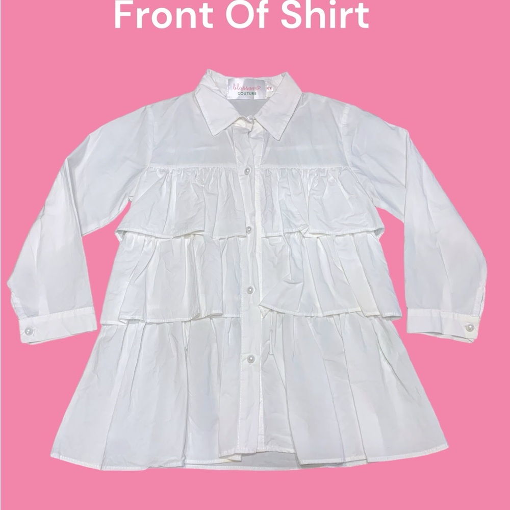 NEW Girls Adorable Ruffled Shirt Sz 6
